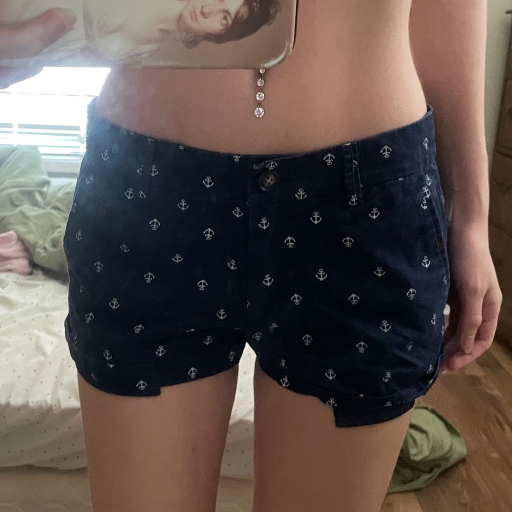 Navy Anchor Print Sailor Shorts